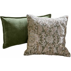 LOBERON Kussenhoes set van 2 Plainemont groen