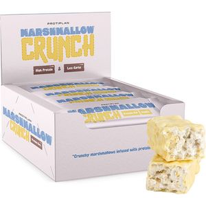 Protiplan | Protein Bar Marshmallow Crunch Vanilla | 12 Repen | 12 x 44 gram | Low carb snack | Eiwitrepen | Koolhydraatarme sportvoeding | Afslanken met Proteïne repen | Snel afvallen zonder hongergevoel!