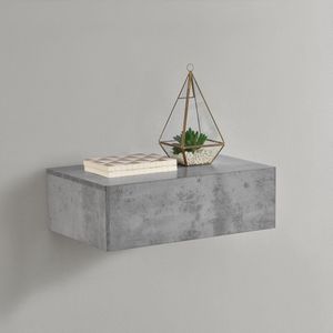 Wandplank met lade zwevend 46x30x15 cm betonkleurig