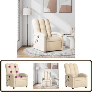 vidaXL Massagestoel verstelbaar - Crèmekleurig Massagestoel - Massagestoelen - Zitstoel - Leunstoel