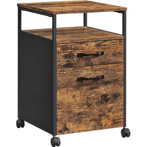 FurnStar nachtkastje - Met wielen - Commode - 42x44x66.5cm - Bruin