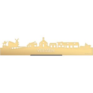 Standing Skyline Veessen Goud Metallic - 40 cm - Woon decoratie om neer te zetten en om op te hangen - Meer steden beschikbaar - Cadeau voor hem - Cadeau voor haar - Jubileum - Verjaardag - Housewarming - Aandenken aan stad - WoodWideCities