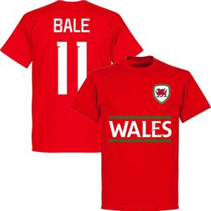 Wales Reliëf Bale Team T-Shirt - Rood - 116