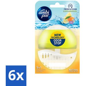 Ambi Pur - Toiletblok - Starterkit 5in1 - Citroen & Mandarijn - Toiletblok - 55 ml - Voordeelverpakking - 6 stuks