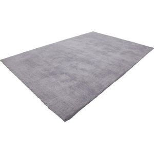Lalee Velutto - Hoogpolig- zacht- glimmend- velvet- effen- karpet- shaggy- 160x230 cm zilver
