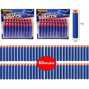 60 stuks darts met zuignap - geschikt voor Nerf guns - Elite Darts - 2 pakken pijlen