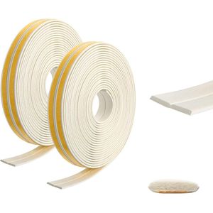 Tocht Excluder Tape Zelfklevend EPDM Strip Geluidsisolatie Rubberen Tochtstrip I-Type Wit - 33 Meter - 2 Rollen