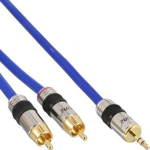 Premium 3,5mm Jack - Tulp stereo audio kabel / blauw - 15 meter