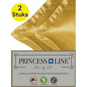 Princess Line Satijnen Beauty Silk Kussensloop - Zijden Zacht Beddengoed- Goed Voor De Haar En Huid-Goud -Set van 2 Stuks-60 x 70 CM