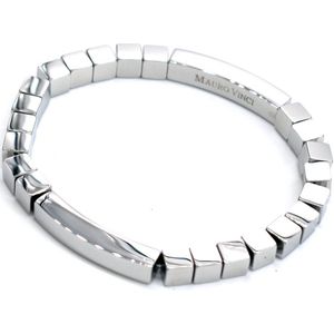 Stalen armband heren - Armband voor mannen - Roestvrijstalen armband heren - Stalen kralen armband Mauro Vinci Fari design - 20cm lengte - vierkante kralenarmband voor Heren en dames