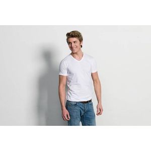 Basic Fit 2pack T-shirt V-hals Wit (7600)