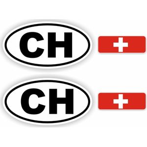 CH, Zwitserland auto sticker set
