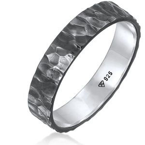 KUZZOI Ring Heren Band Organisch Gestructureerd in 925 Sterling Zilver