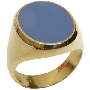 Geel gouden lagensteen cachet ring