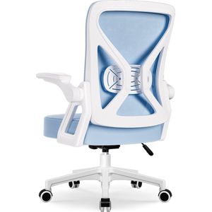 Hiaonyx Bureaustoel-Ergonomische bureaustoel-bureaustoelen voor volwassenen-Opklapbare armleuningen-Lendensteun-Verdikt en verbreed zitkussen-Blauw