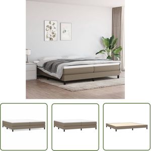 The Living Store Bedframe zonder matras stof taupe 200x200 cm - Boxspring Frame - Tweepersoons Bed - Bed Frame - Stof Bed - Taupe Bed