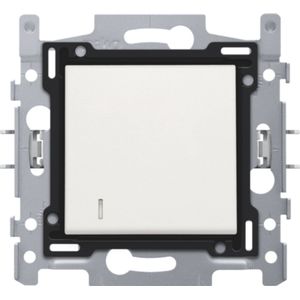 Niko 101-60008 Drukknop N.O. met 3 aansluitklemmen, sokkel, insteekklemmen en afwerkingsset met lens white