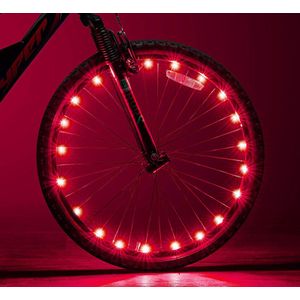 LED fietswiel verlichting - 20 LED - Rood + BATTERIJEN
