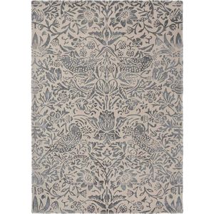 Morris & Co - Pure Strawberry Thief ink 28105 Vloerkleed - 250x350  - Rechthoek - Laagpolig Tapijt - Klassiek - Beige, Grijs