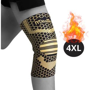 Livano Kniebrace - Sportbrace Knie - Knee Sleeves - Knee Sleeves Powerlifting - Compressie Knie Brace - Knee Wraps - Knee Support - Dames - Heren - Koper - Maat 4XL