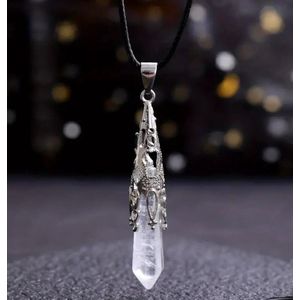 Wit Kristal - Spiritueel edelsteen kristallen ketting - Chakra - Meditatie - Energie - Hanger