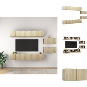 vidaXL Hangende TV-Kasten - TV-Meubel Set - Sonoma Eiken - 60 x 30 x 30 cm - Spaanplaat - Kast