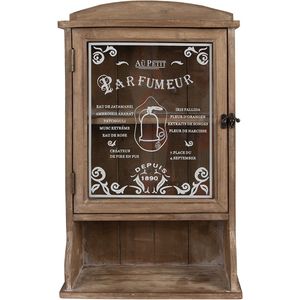 Clayre & Eef Wandkast 32x15x54 cm Bruin Hout Glas