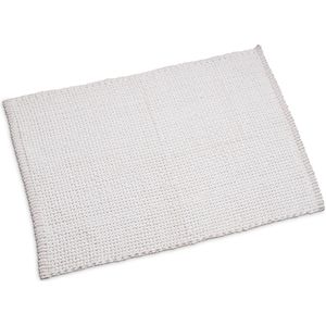 Wicotex - Badmat Classic Braid Wit - Antislip onderkant - Afmeting 60x90cm