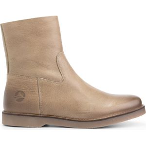 Travelin' Pleubian Dames Leren Enkellaarzen - Nette schoenen vrouwen - Taupe Leer - Maat 37