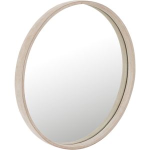 J-line spiegel Rond - leder - beige - small