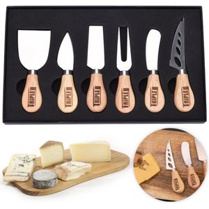 Triple J® Kaasmessen Set - Bamboe - Kaasplank - Set van 6 kaasmesjes