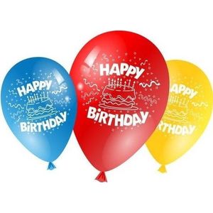 Gekleurde verjaardags ballonnen 50x stuks - Happy Birthday - Feestartikelen versiering