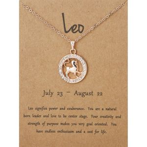 Bixorp Stars Leeuw / Leo Ketting Hanger Ros√© Goud - Sterrenbeeld Hanger