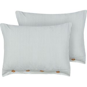 SEBRINE - Sierkussen set van 2 - Groen/Wit - 40 x 60 cm - Polyester