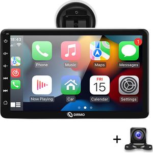 Dirmo Q7S Navigatiesysteem - Apple carplay - Android Auto - Draadloos - Universeel - met achteruitkijkcamera - Incl. NL Handleiding