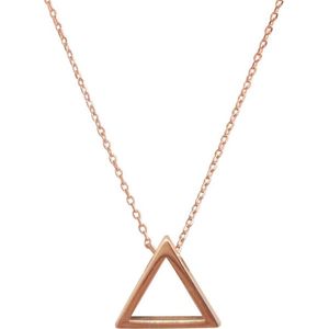 Fate Jewellery Ketting FJ4006 - Triangle - 925 Zilver - Rosé verguld - 45cm + 5cm