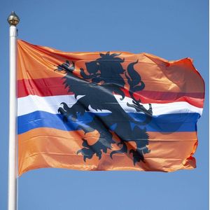 Vlag oranje + Leeuw 100×150 cm