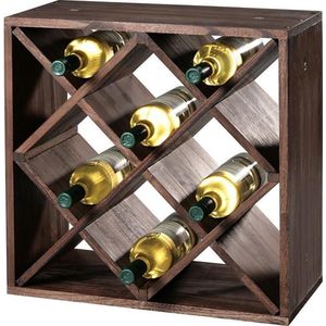 FSC® Houten Wijnflessen legbordsysteem voor 20 wijn flessen | Wijnrek | Flessenrek | Wijn rek | Materiaal: Grenen Hout | Afm. 50 x 50 x 25 Cm.
