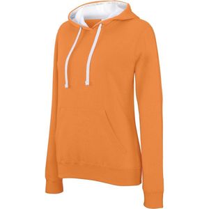 Oranje/witte sweater/trui hoodie voor dames - Holland feest kleding - Supporters/fan artikelen L (40/52)