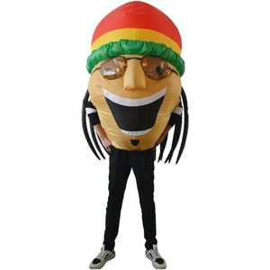 Nivard Opblaasbaar Kostuum - Reggae - Bomboclat - Bob Marley - One Love - One Heart - Lets Get Together And Be Alright - Opblaas - Halloween - Carnavalskleding - Voor Volwassenen - Adult