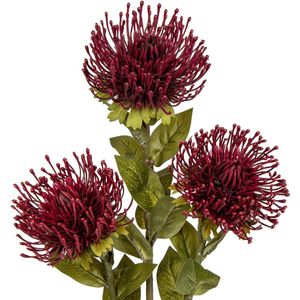 Set van 3 kunstspeldenkussens, bloemen, kunstbloemen, chrysanten, decoratie, kunstspinnen, decoratie voor herfstdecoratie, huisdecoratie, bruiloft, tuinfeest, decoratie, bloemstuk, rood