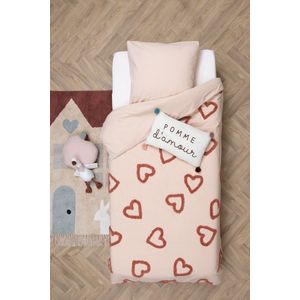 Atmosphera Kids Dekbedovertrek set met 1 kussensloop 140x200cm/65x65cm Hart