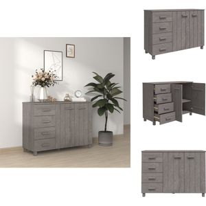 vidaXL Dressoir - Dressoirs - Kast - Dressoirkast - Dressoir HAMAR 113x40x80 cm massief grenenhout lichtgrijs