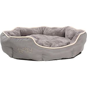 Sammy ovaal hondenbed en kattenbed - ca. 57 x 52 x 14 cm - grijs polyester Hondenmand