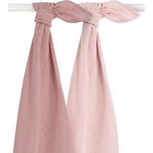 Jollein Hydrofiele Doek Large 115x115cm Bamboe Katoen - Pale Pink - 2 Stuks