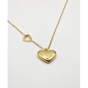 Ketting met hartje - Stainless Steel - Kleur goud - Fijne damesketting - hart -