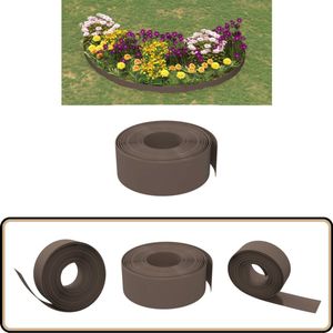 vidaXL Tuinrand 10m x 20cm - Polyethyleen Bruin Tuinrand - Perkrand - Border - Tuininrichting - Buitenleven