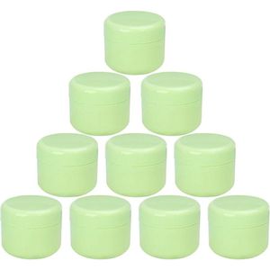10 stuks kleine potjes met deksel 100 ml voor cosmetica - plastic crèmepotjes om te vullen - lege blikjes met schroefsluiting voor crèmes en lotions