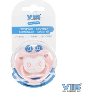 VIB Baby Fopspeen roze PULL for alarm