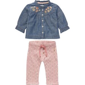 Noppies - Kledingset - 2 delig - Broek Lancaster Roze - Blouse Lexington jeans - Maat 62